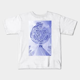 the mexican pyramids in teotihuacan aztec calendar Kids T-Shirt